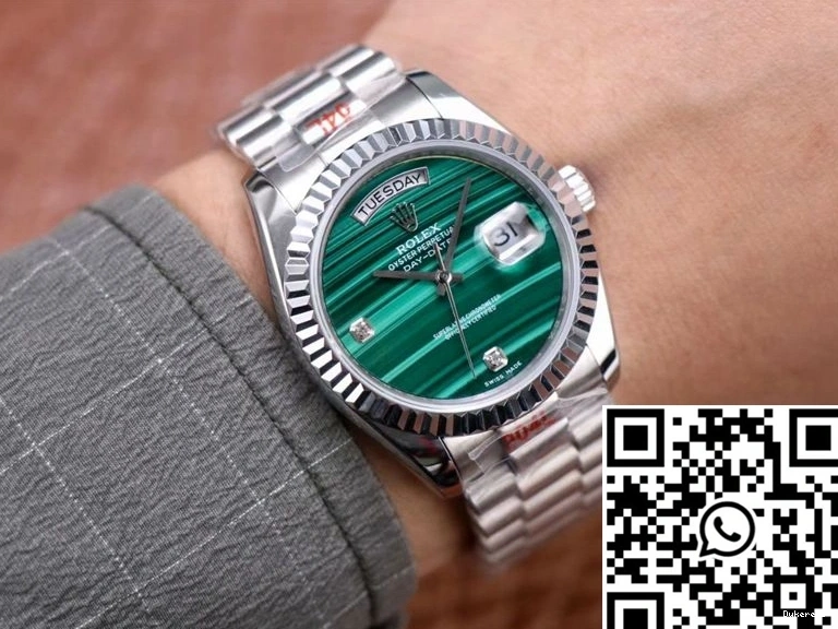 Malachite Green Date Dial Day 18038 Rolex President Diamond 0206